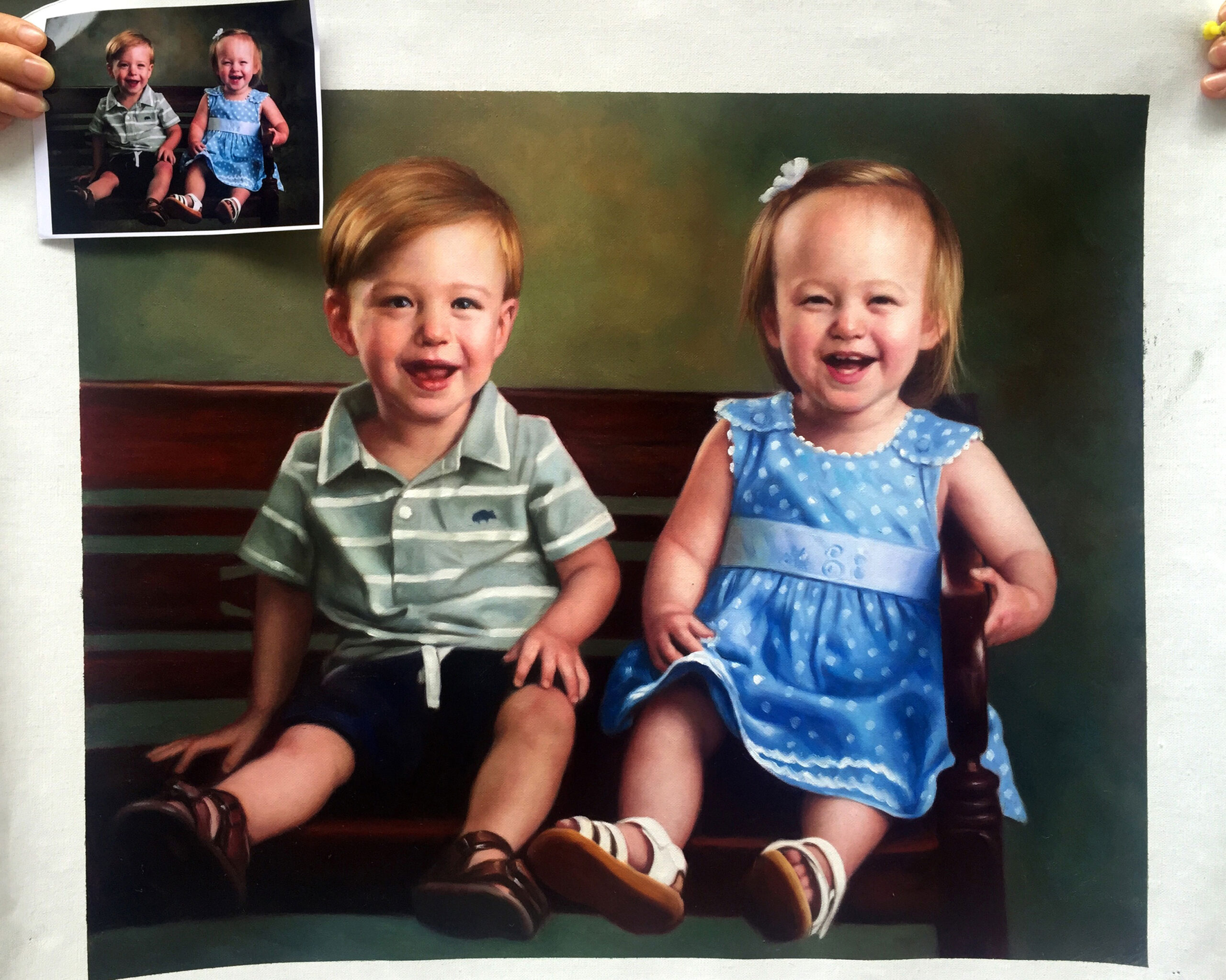 Other photos and instructions may have been provided to the artist to alter the final painting result. This painting should not be contrued as the canonical work of this artist.